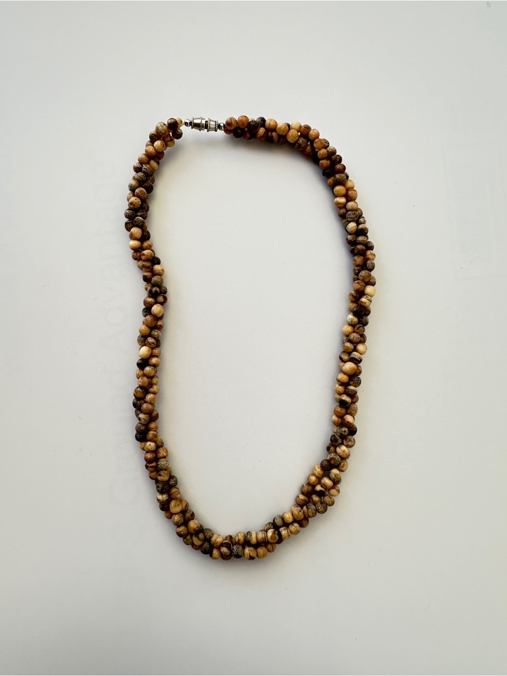 Handcrafted Brown Seed Bead Twist Necklace